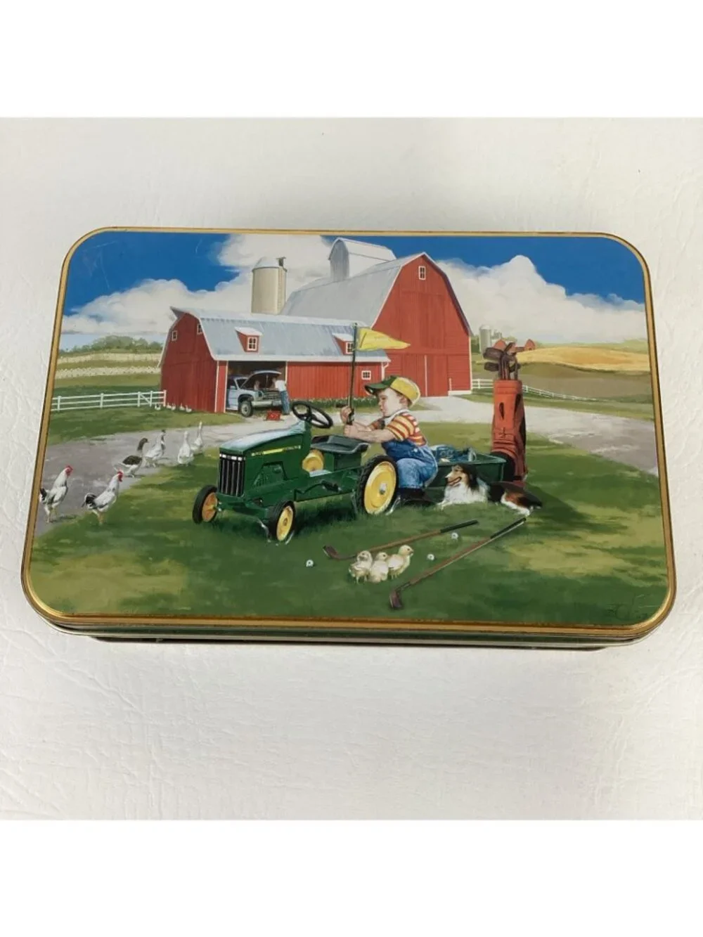 John Deere Golf Collector Tin Gift Set Logo Golf Balls Divot Tool Tees Zolan